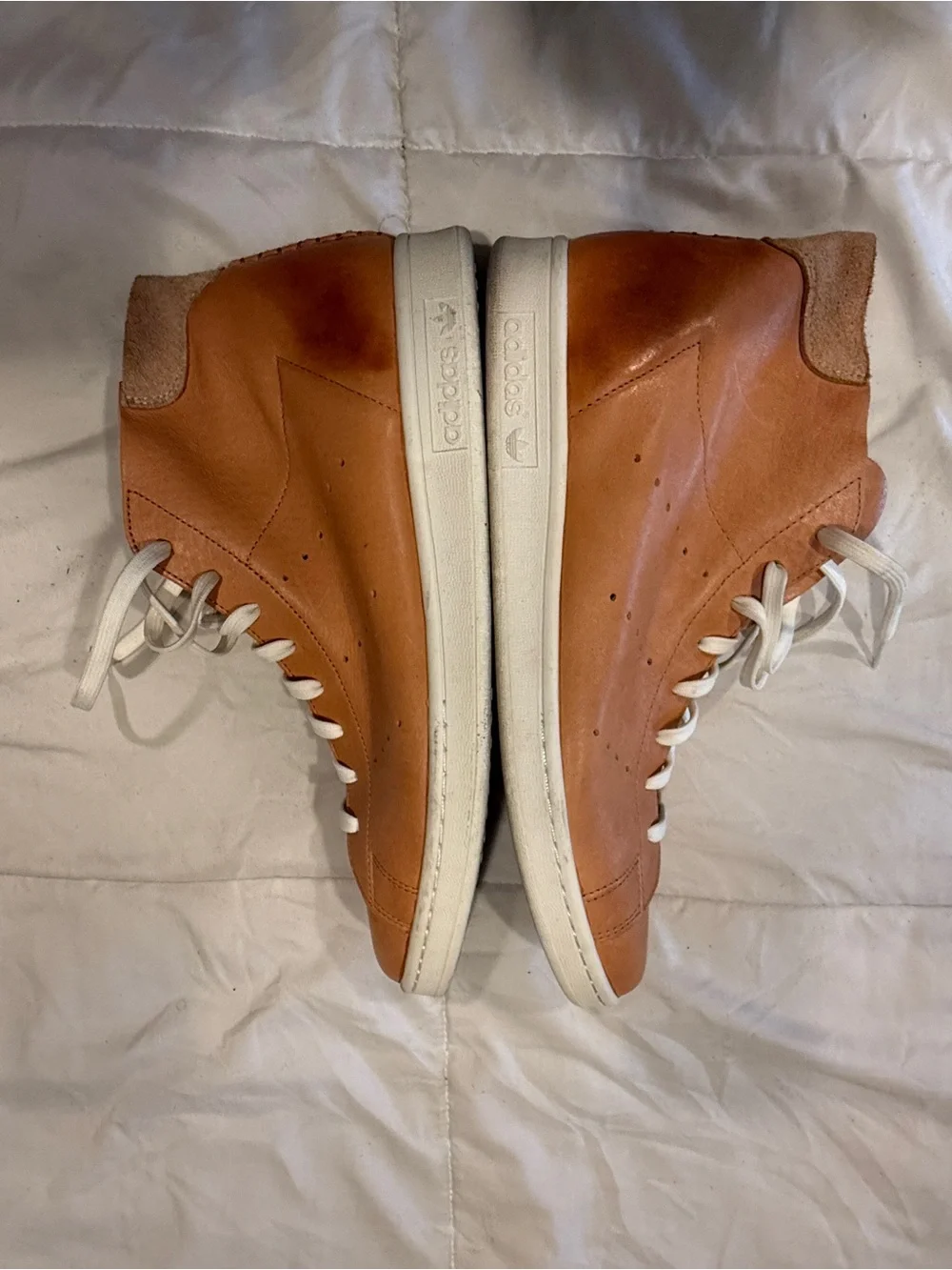 Stan Smith adidas Originals Tan Leather Sneakers with White Laces